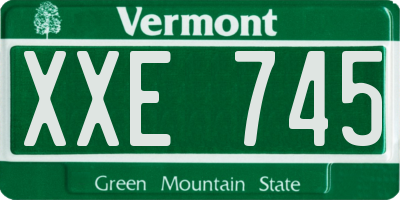 VT license plate XXE745