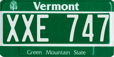 VT license plate XXE747