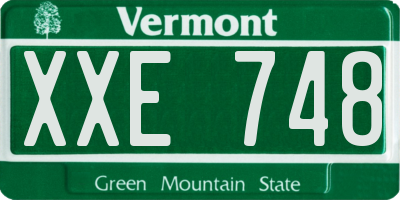 VT license plate XXE748