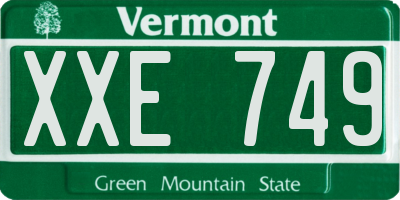 VT license plate XXE749
