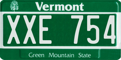 VT license plate XXE754