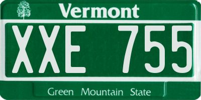 VT license plate XXE755