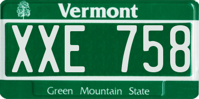 VT license plate XXE758