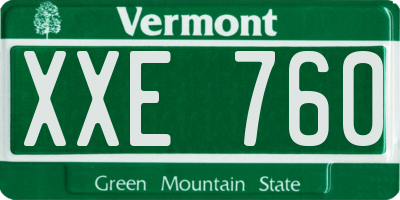 VT license plate XXE760