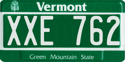 VT license plate XXE762