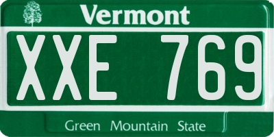 VT license plate XXE769