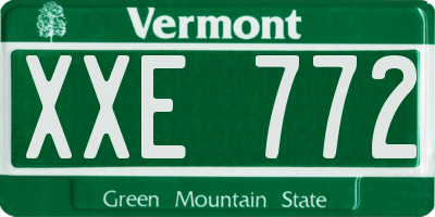 VT license plate XXE772
