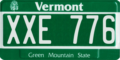 VT license plate XXE776