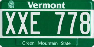 VT license plate XXE778