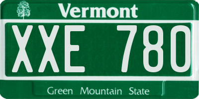 VT license plate XXE780
