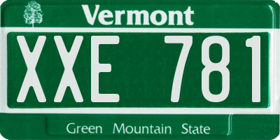 VT license plate XXE781