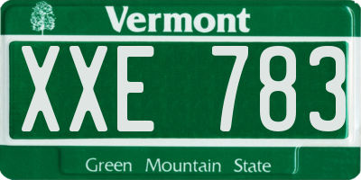 VT license plate XXE783