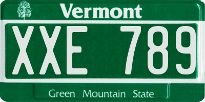 VT license plate XXE789