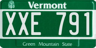 VT license plate XXE791
