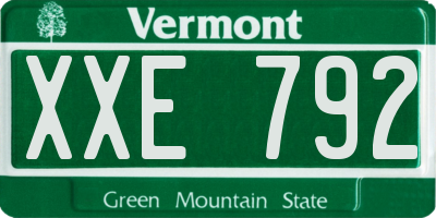 VT license plate XXE792