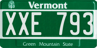 VT license plate XXE793