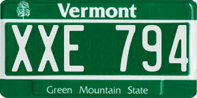 VT license plate XXE794