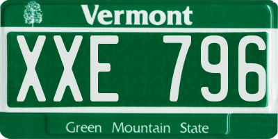 VT license plate XXE796