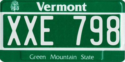 VT license plate XXE798