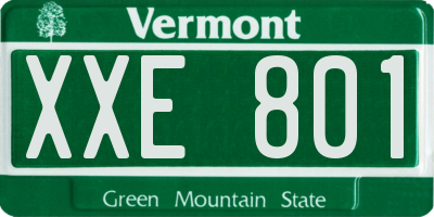 VT license plate XXE801