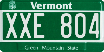 VT license plate XXE804