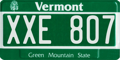 VT license plate XXE807