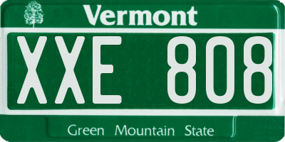 VT license plate XXE808