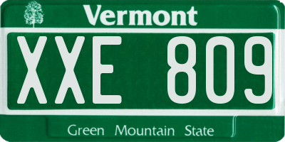 VT license plate XXE809