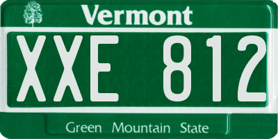 VT license plate XXE812