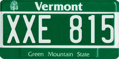 VT license plate XXE815