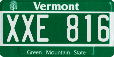 VT license plate XXE816