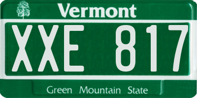 VT license plate XXE817