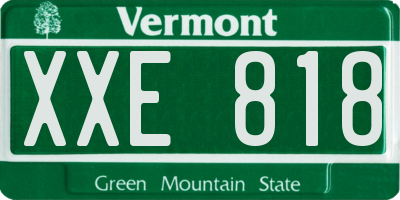 VT license plate XXE818
