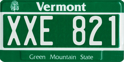 VT license plate XXE821