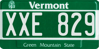 VT license plate XXE829