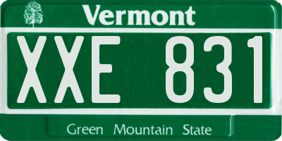 VT license plate XXE831