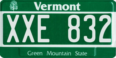 VT license plate XXE832