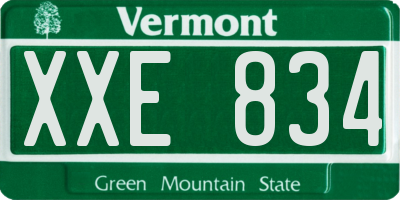 VT license plate XXE834