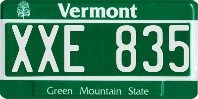 VT license plate XXE835