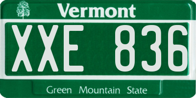 VT license plate XXE836