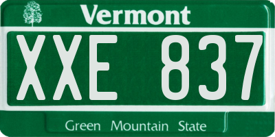 VT license plate XXE837