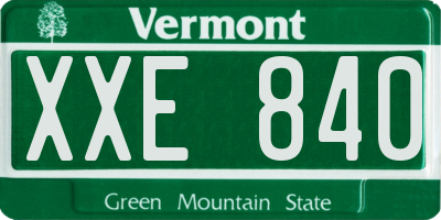 VT license plate XXE840