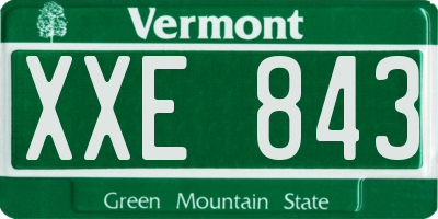 VT license plate XXE843