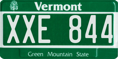 VT license plate XXE844