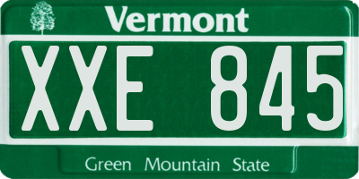 VT license plate XXE845