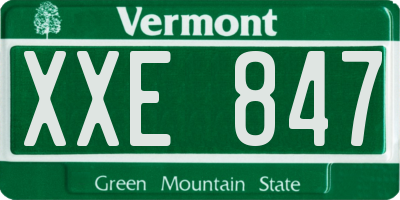 VT license plate XXE847