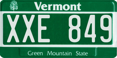 VT license plate XXE849