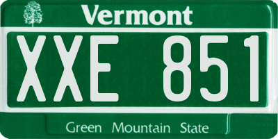 VT license plate XXE851