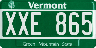 VT license plate XXE865