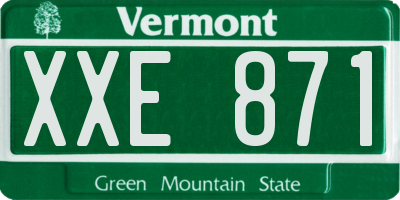 VT license plate XXE871